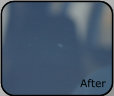 This is a before and after example of a windshield repair.