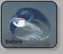 This is a before and after example of a windshield repair.